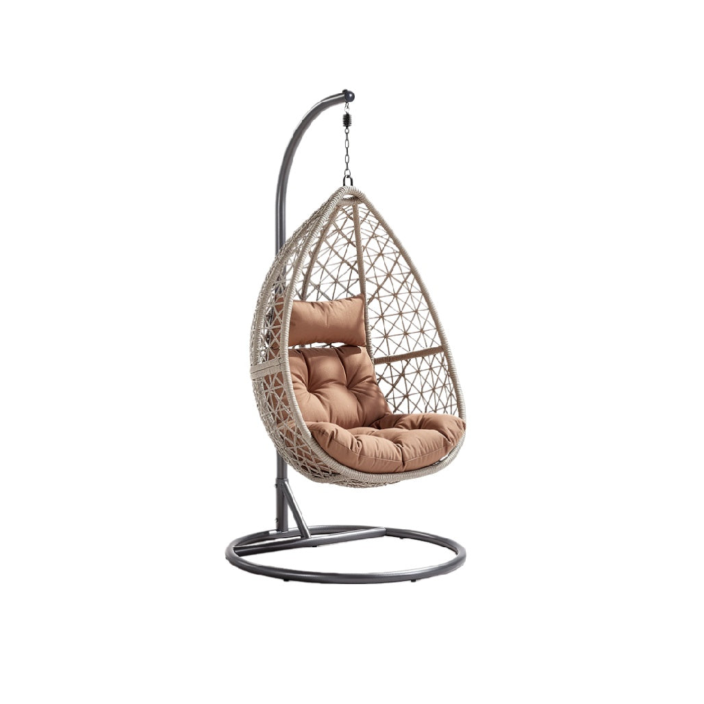 Wiszący fotel kokonowy z miękkim siedziskiem – nowoczesny design do ogrodu
